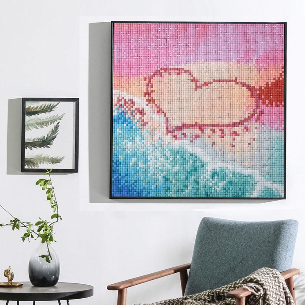 Diamond Painting - Full Square - Love Heart Beach