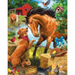 5D Diy Diamond Painting Kit Full Round Beads Horse and Dog