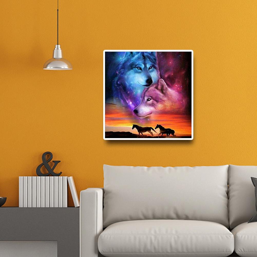 Diamond Painting - Full Round - Two Wolves(40*40cm)