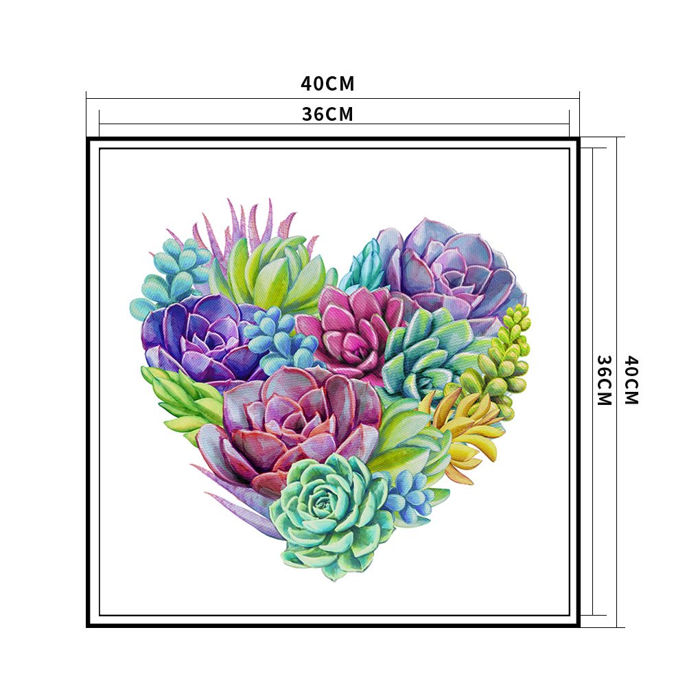 11ct Stamped Cross Stitch - Succulent(40*40cm)