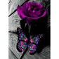5D Diy Diamond Painting Kit Full Round Beads Purple Rose Butterfly