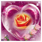 5D Diy Diamond Painting Kit Full Round Beads Heart Rose