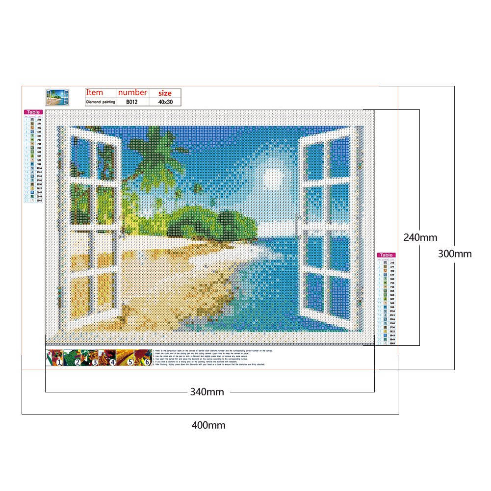 Diamond Painting - Full Round - Window Sea