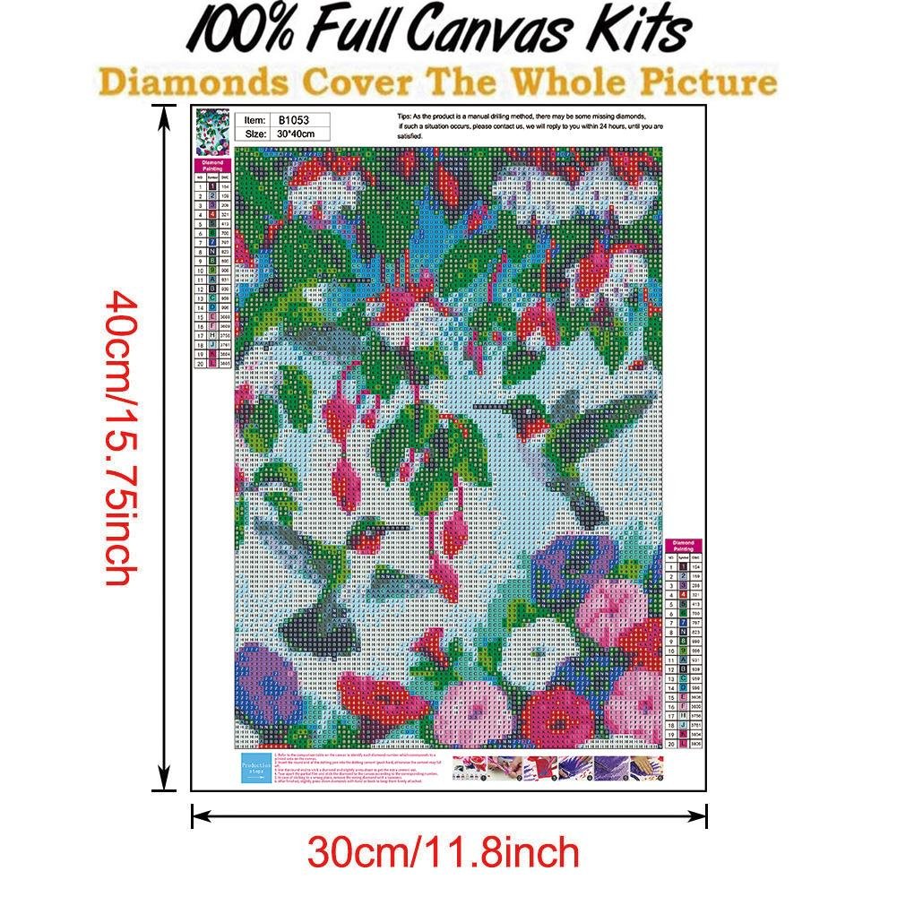 Diamond Painting - Full Round - Flower Bird E