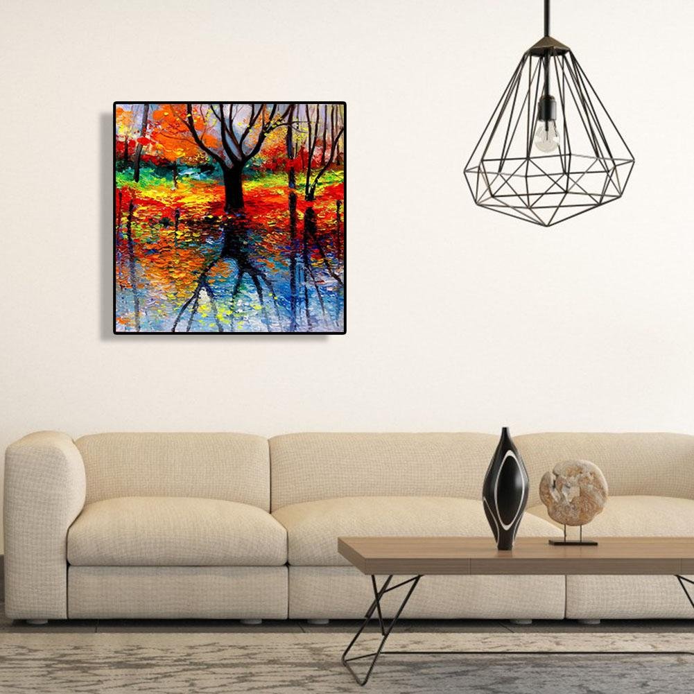 5D DIY Diamond Painting Kit - Full Round - Colorful Tree A