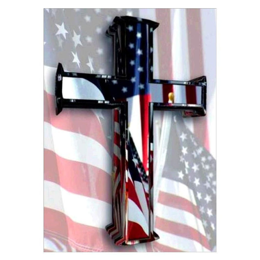 5D Diy Diamond Painting Kit Full Round Beads Flag Cross