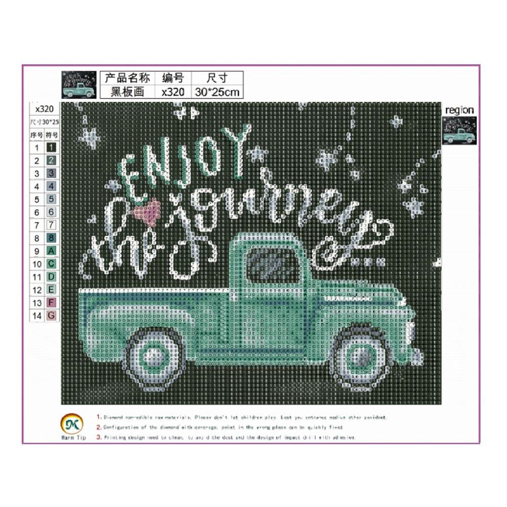 Diamond Painting - Full Round - Blackboard Green Car