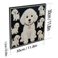 DIY Pearl Painting With Frame - Handmade Self-Adhesive Pearls - Puppy (30*30cm)