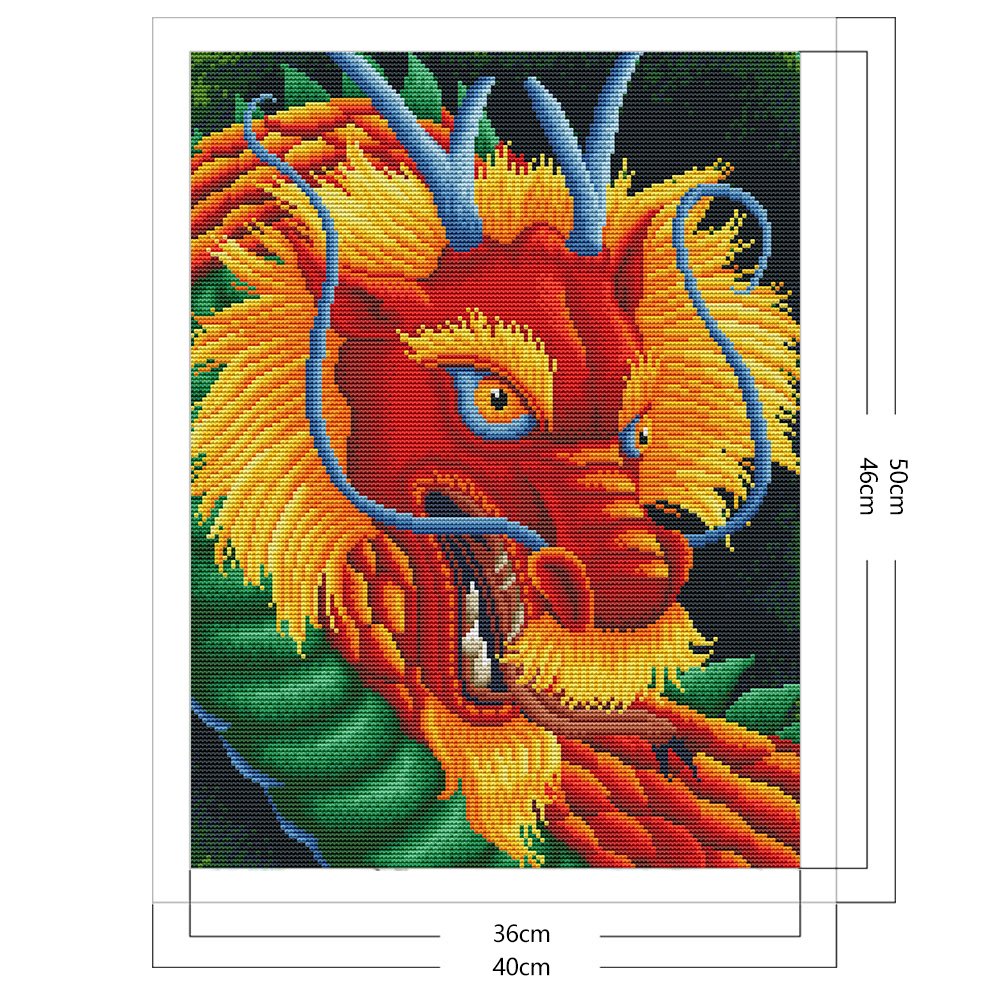 11CT Stamped Cross Stitch - Dragon(40*50CM) C