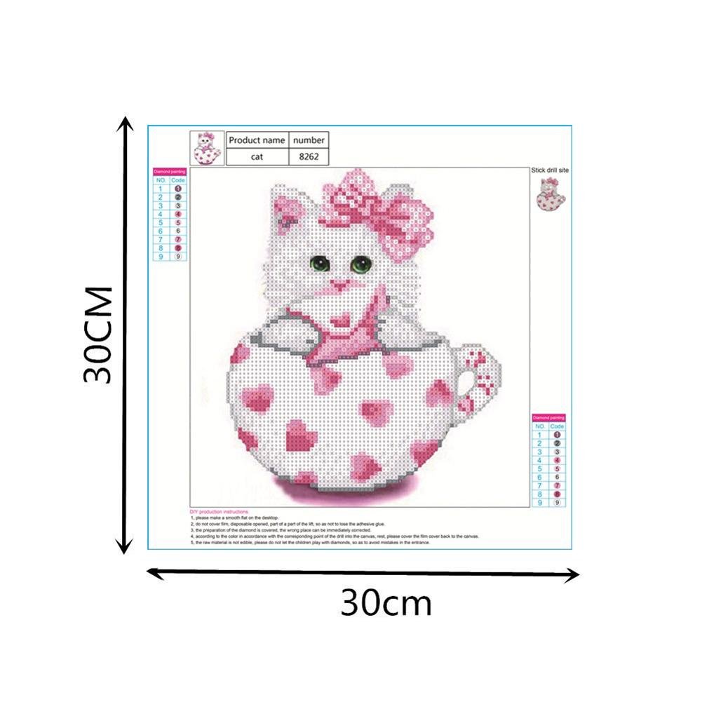 Diamond Painting - Partial Round - Cup Cat E