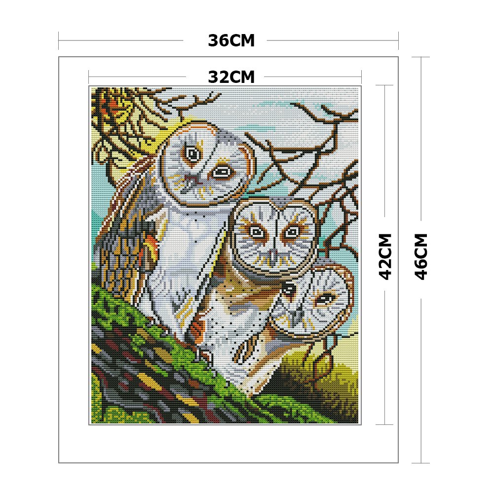 11ct Stamped Cross Stitch - Owl(36*46cm) A