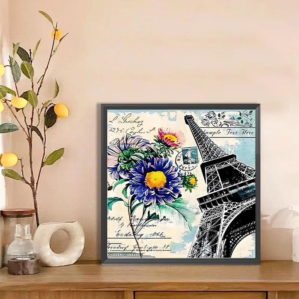 Diamond Painting - Full Round / Square - Eiffel Tower Stamp B