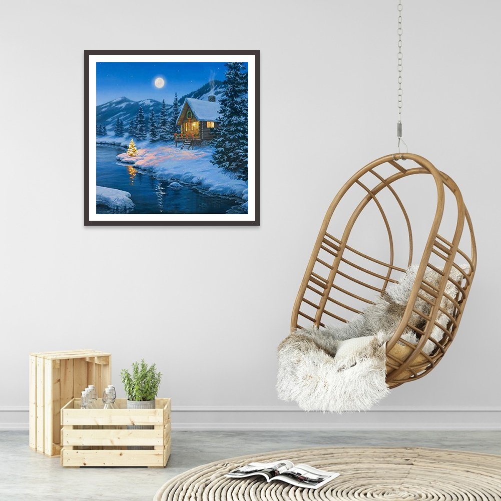 Diamond Painting - Full Round - Snow Scene E