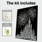 DIY Pearl Painting With Frame - Handmade Self-Adhesive Pearls - Fireworks Castle (30*40cm)