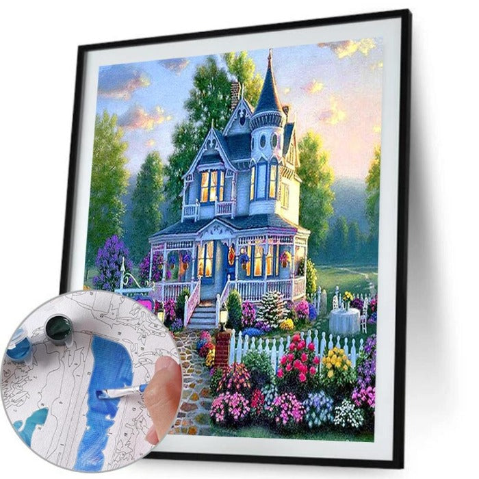 Flower Castle Hand Painted Canvas Oil Art Picture Craft Home Wall