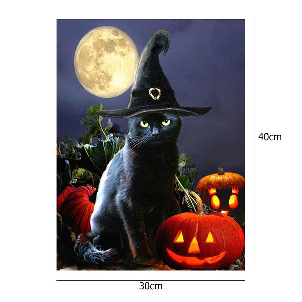 5D DIY Diamond Painting Kit - Full Round - Black Cat AA