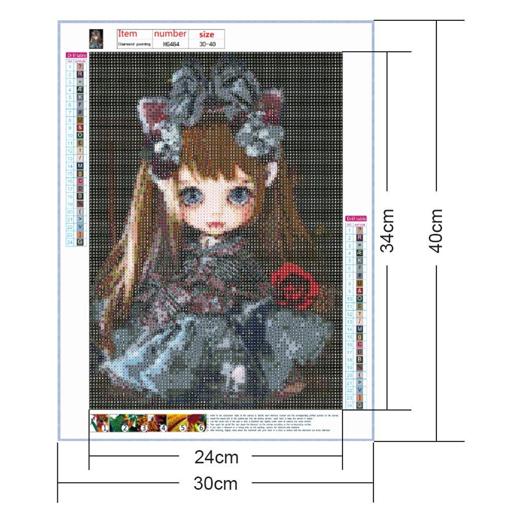 Diamond Painting - Full Round - Doll in a Striped Shirt