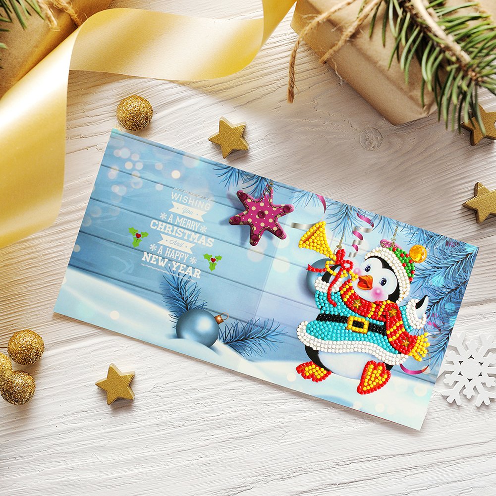 DIY Diamond Painting Greeting Card - Penguine