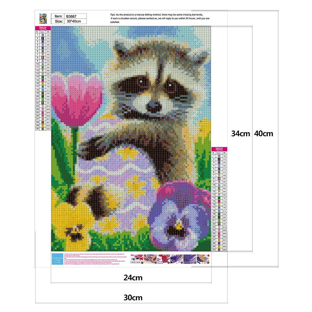 Diamond Painting - Full Round - Racoon Holding Egg