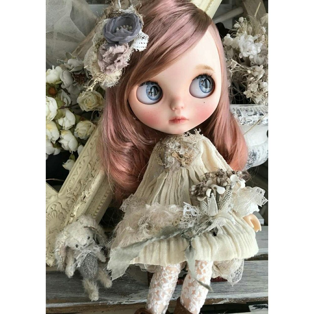 5D DIY Diamond Painting Kit Full Round Drill Cute Girl Doll