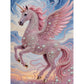 DIY Pearl Painting With Frame - Handmade Self-Adhesive Pearls - Pink Unicorn (30*40cm)