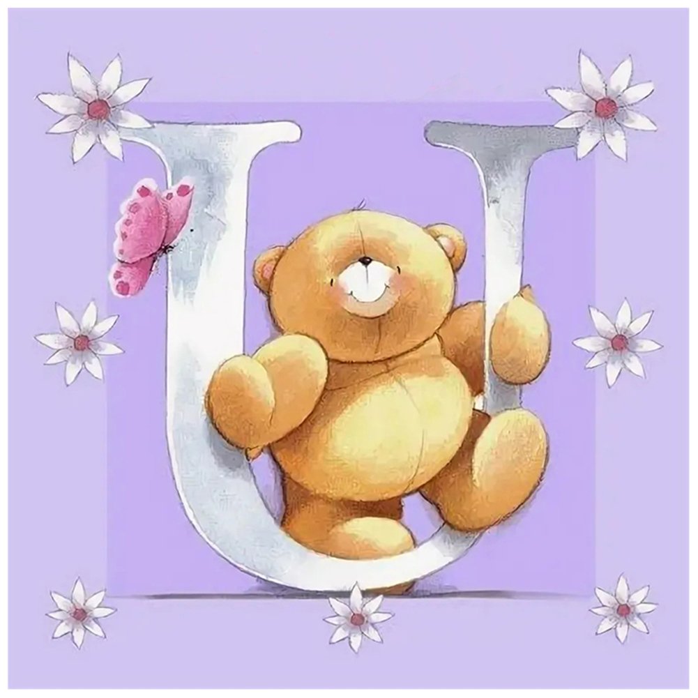 Diamond Painting - Full Round - Letter Bear