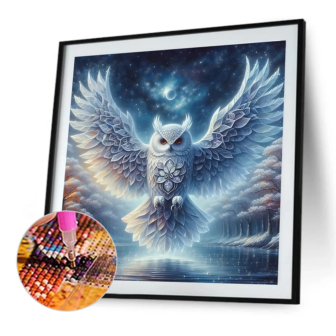 Diamond Painting - Full Round / Square - White Owl