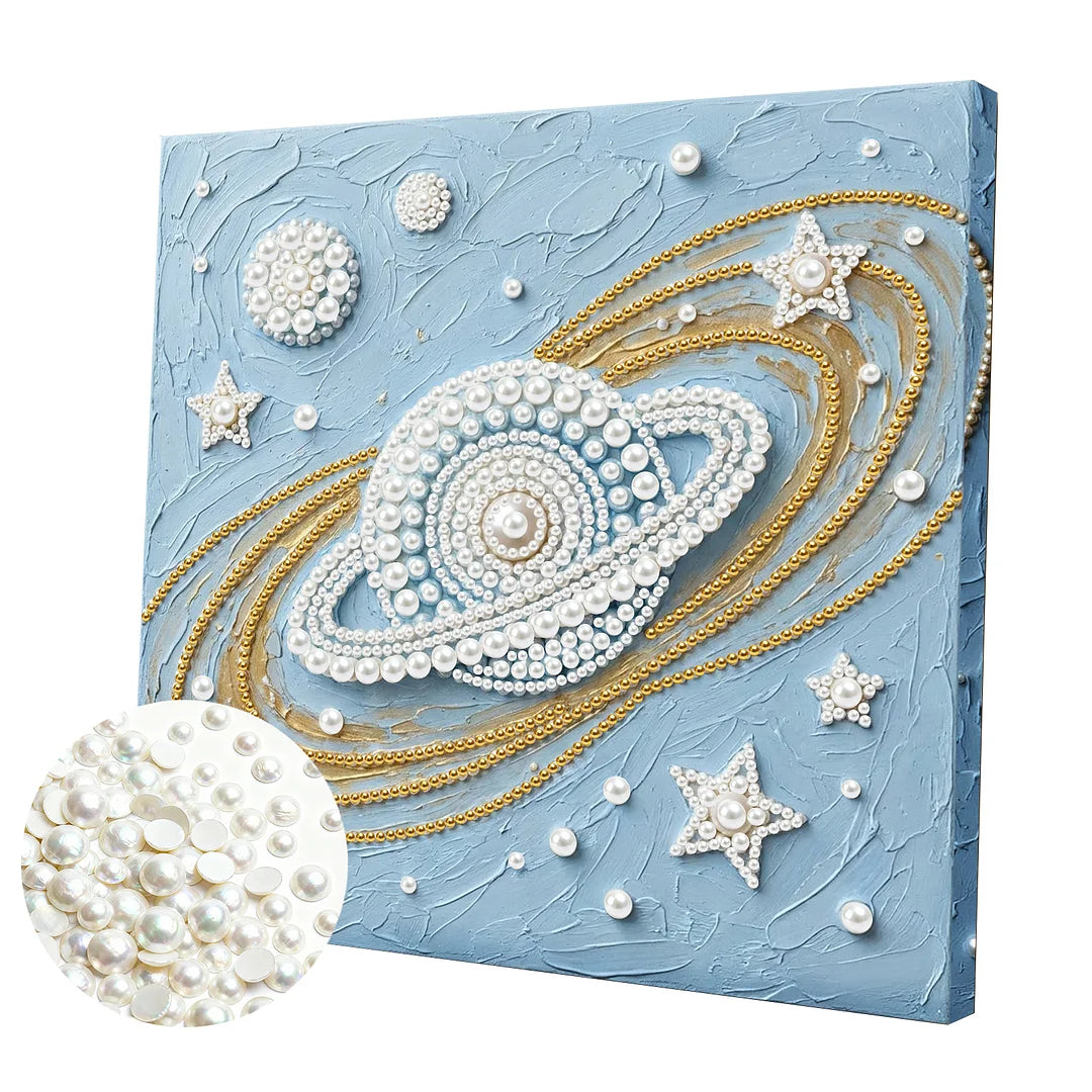 DIY Pearl Painting With Frame - Handmade Self-Adhesive Pearls - Starry Sky (25*25cm)