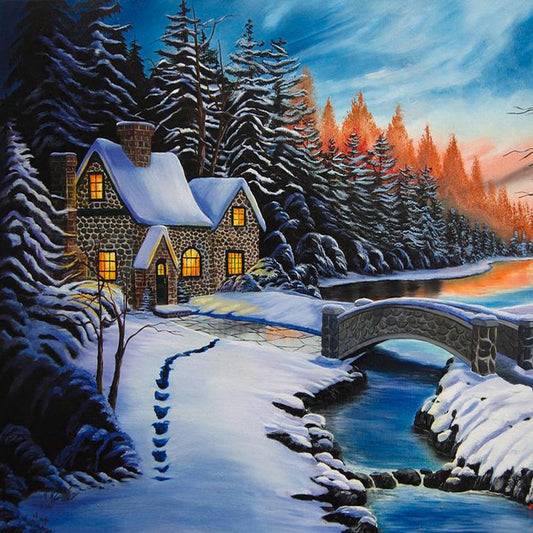 Diamond Painting - Full Round - Snow House