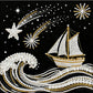 DIY Pearl Painting With Frame - Handmade Self-Adhesive Pearls - Sea Waves Sailing (25*25cm)