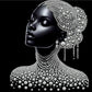 DIY Pearl Painting With Frame - Handmade Self-Adhesive Pearls - Lady (30*30cm) D