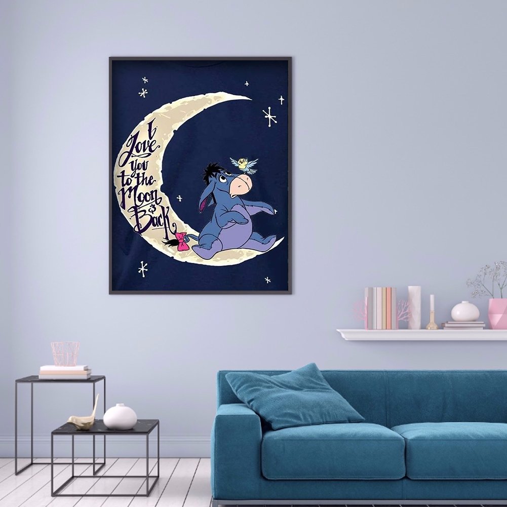Diamond Painting - Full Round - Donkey On The Moon