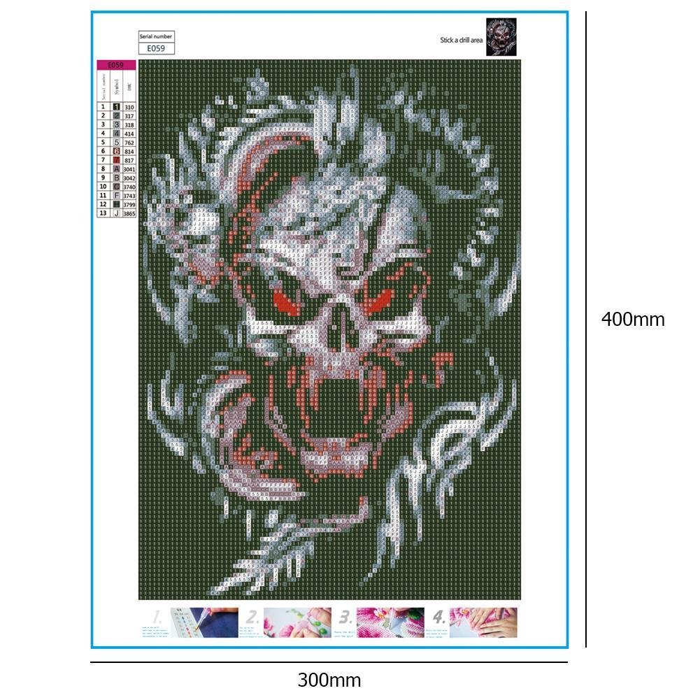 5D DIY Diamond Painting Kit - Full Round - Novelty Skull A
