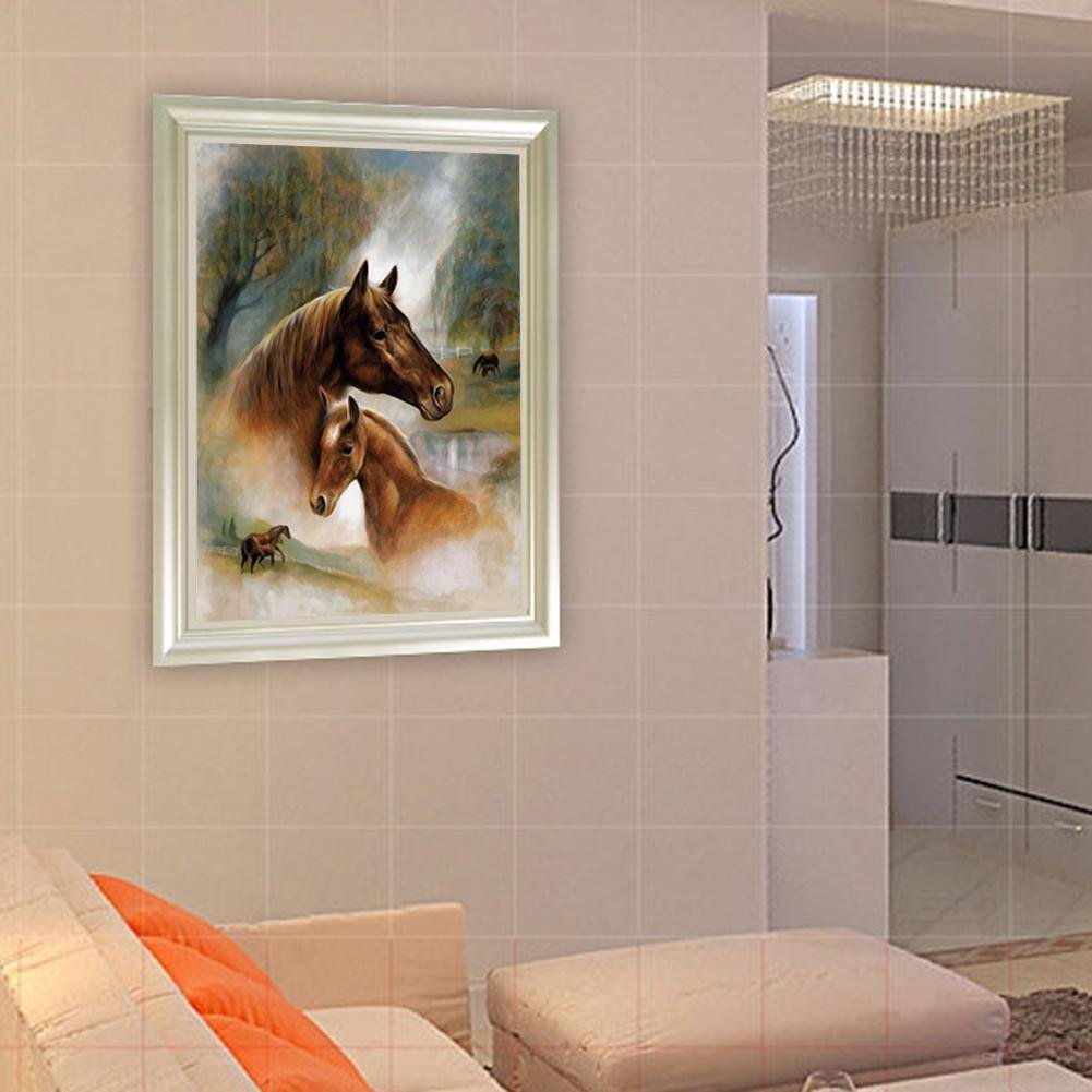 Diamond Painting - Partial Round - Horse Family