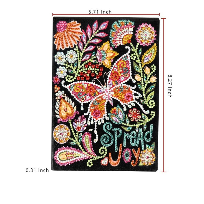 A5 5D Notebook DIY Part Special Shape Rhinestone Diary Book | Butterfly【diamondpaintingsart】