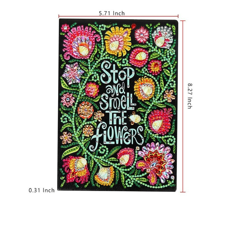 A5 5D Notebook DIY Part Special Shape Rhinestone Diary Book | Flower【diamondpaintingsart】