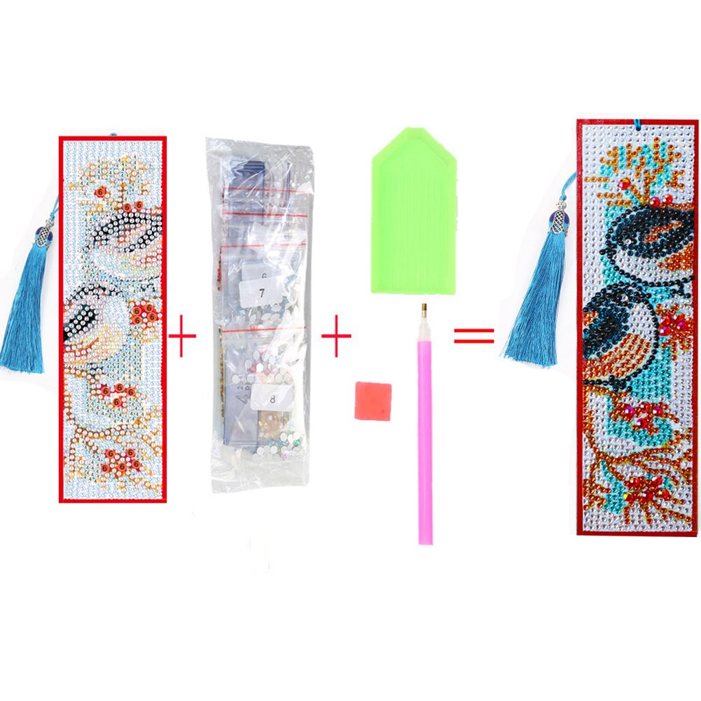 DIY Diamond Painting Bookmark with Tassel Bird