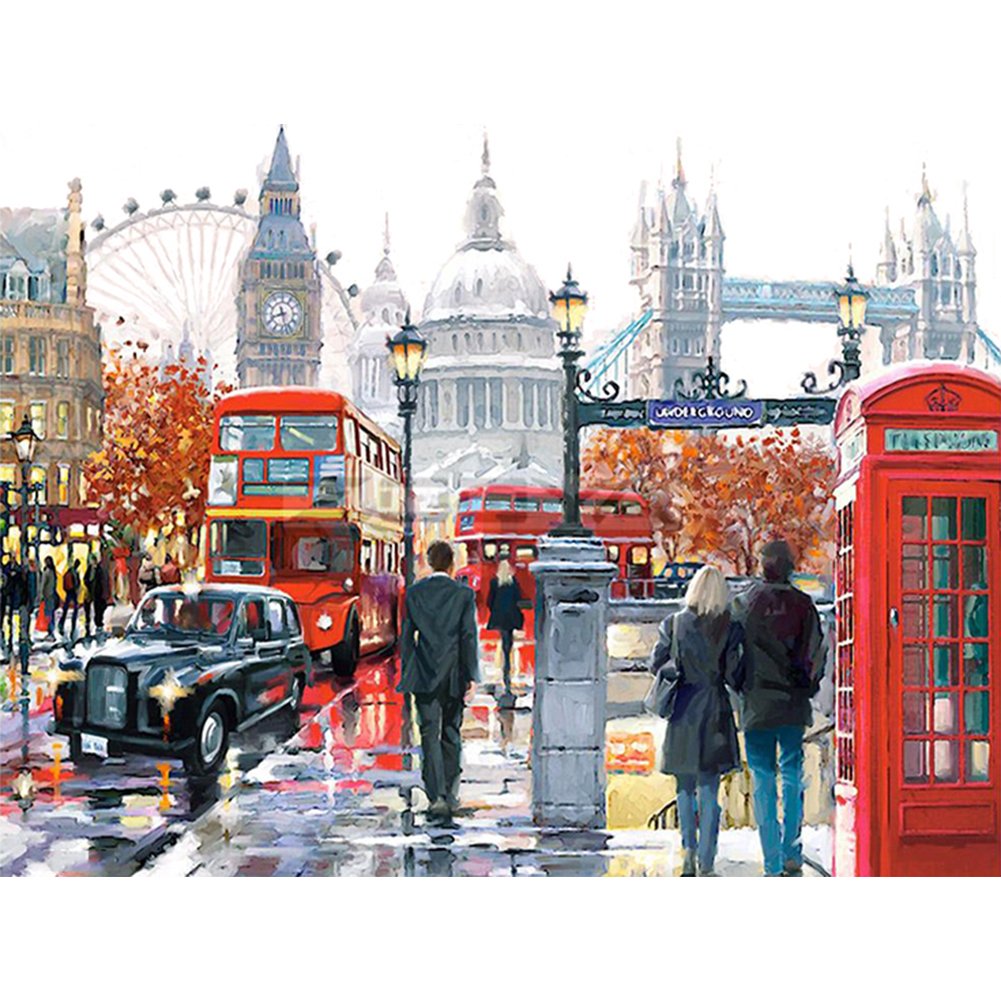 11ct Stamped Cross Stitch - British Street (40*50cm)