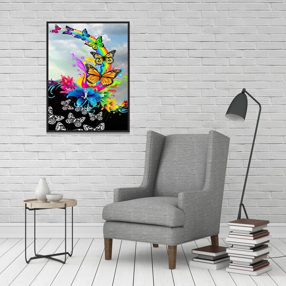 Diamond Painting - Full Round - Rainbow Butterfly