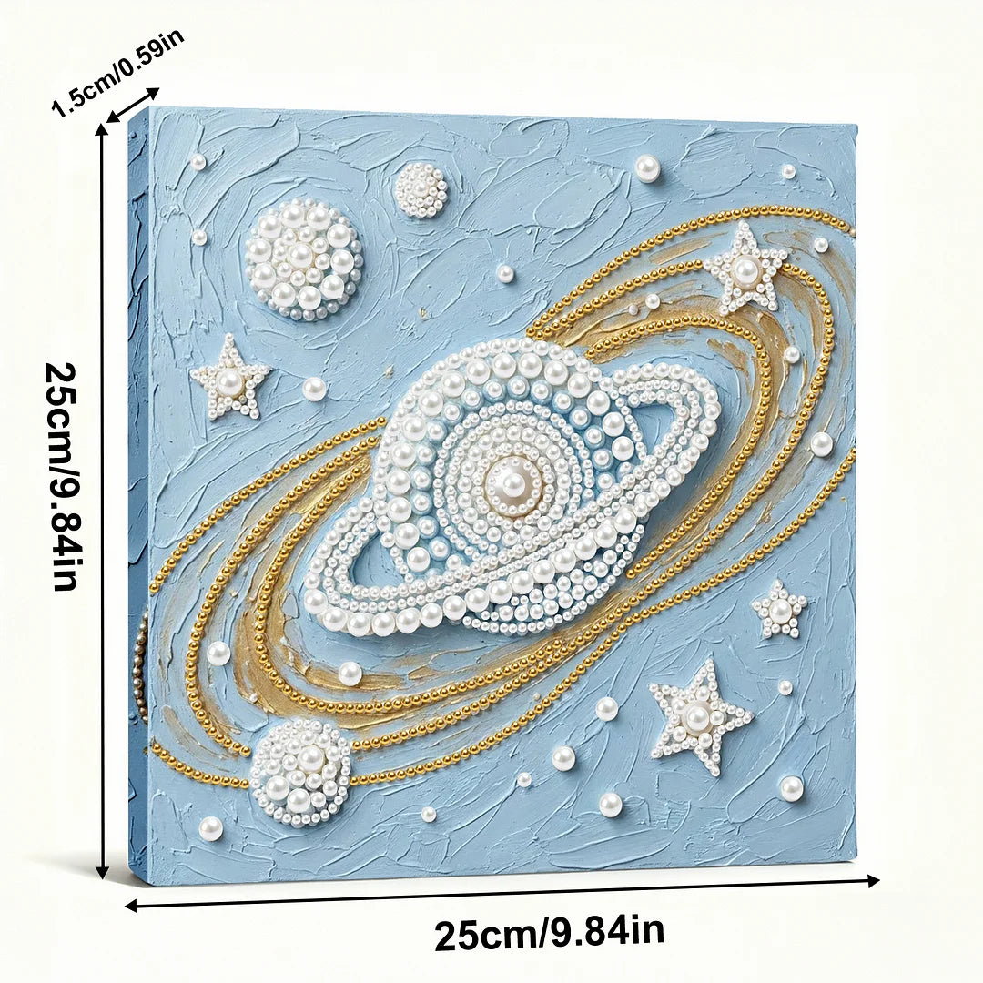 DIY Pearl Painting With Frame - Handmade Self-Adhesive Pearls - Starry Sky (25*25cm)