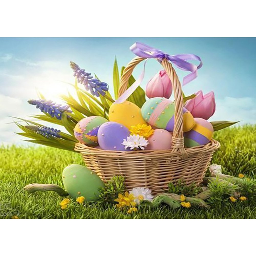 5D Diy Diamond Painting Kit Full Round Beads Easter Eggs