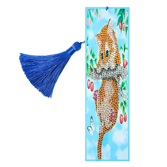 5D Diamond Painting Climbing Cat Bookmark Leather Page marker