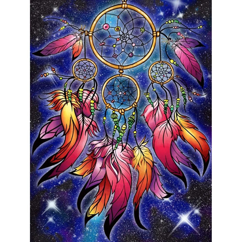 5D Diy Diamond Painting Kit Full Round Beads Dream Catcher