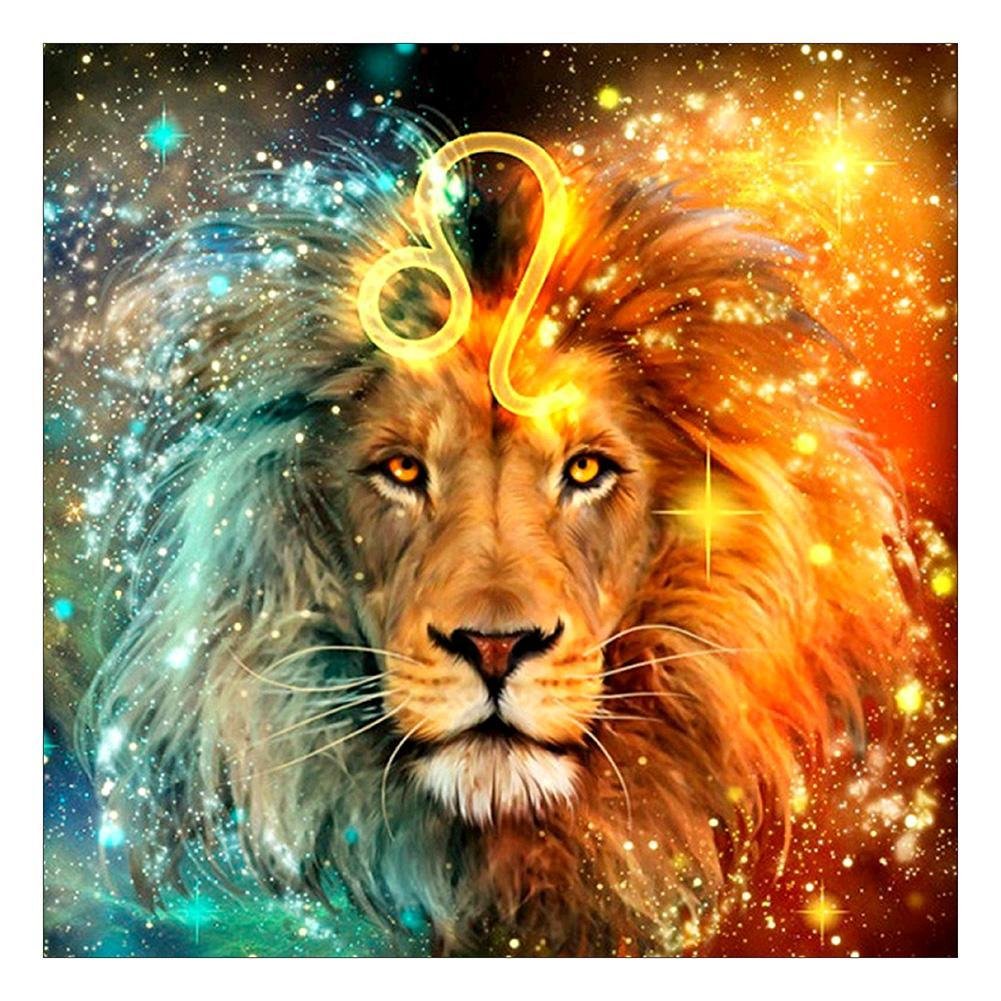 5D Diy Diamond Painting Kit Full Round Beads Leo