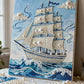 DIY Pearl Painting With Frame - Handmade Self-Adhesive Pearls - Sailboat (30*40cm) A