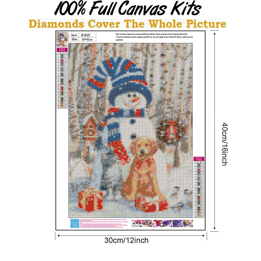 Diamond Painting - Full Round - Snowman S