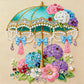 DIY Pearl Painting With Frame - Handmade Self-Adhesive Pearls - Flower Umbrella (25*25cm)