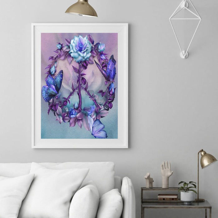 Painting By Numbers Butterfly Flower Hand Painted Artwork Oil Drawing