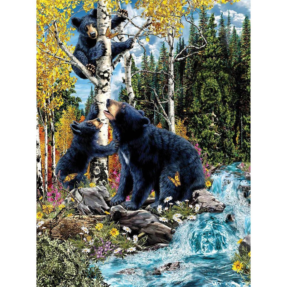 5D Diy Diamond Painting Kit Full Round Beads Bears