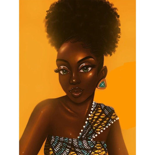 African Woman Full Round Diamond Painting Kits
